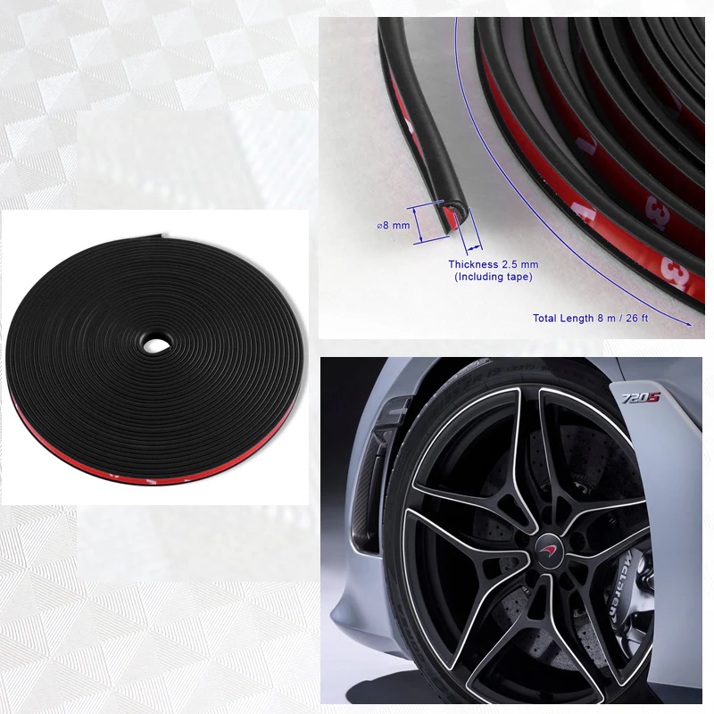 Purple 16.4 ft Interior Edge Gap Line Moulding Trim Molding Strip & Rim Protector Set Auto Car Décor - Image 2