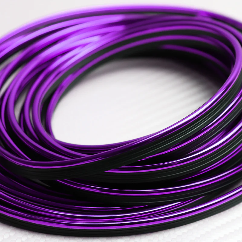 Purple 16.4 ft Interior Edge Gap Line Moulding Trim Molding Strip & Rim Protector Set Auto Car Décor - Image 3