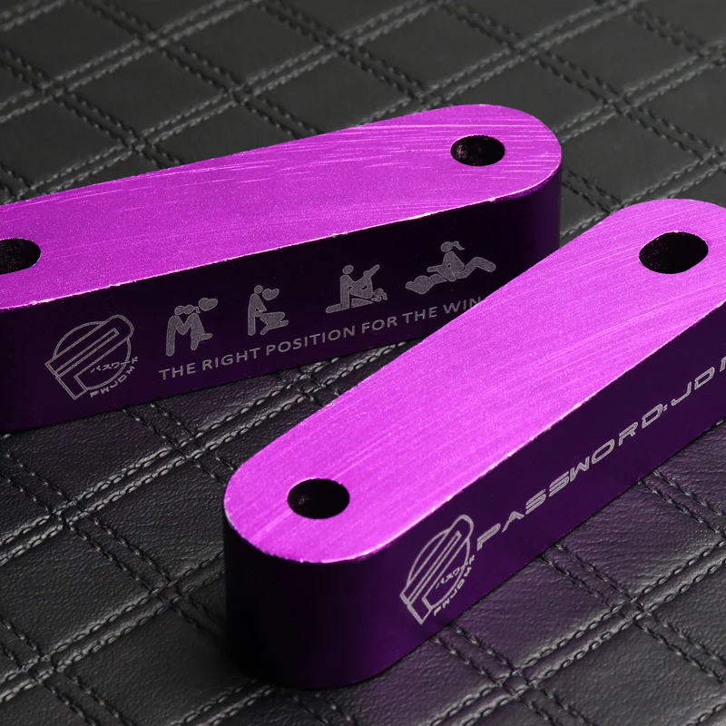 Password JDM Purple Combo Hood Vent Spacer Risers with Keychain For 90-01 Integra 88-15 Civic - Image 2