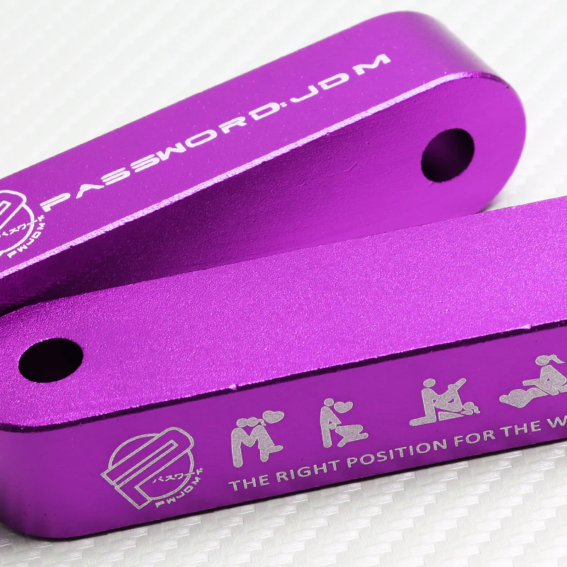 Password JDM Purple Combo Hood Vent Spacer Risers with Keychain For 90-01 Integra 88-15 Civic - Image 6