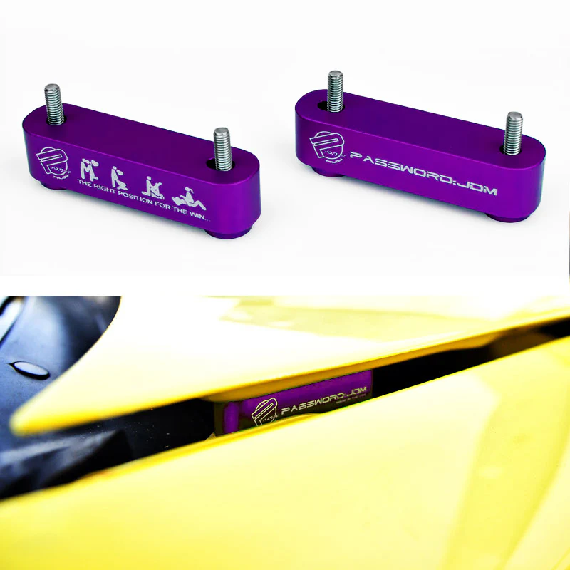 Purple Combo Password JDM Hood Vent Spacer Risers with Keychain For 90-01 Integra 88-15 Civic - Image 6