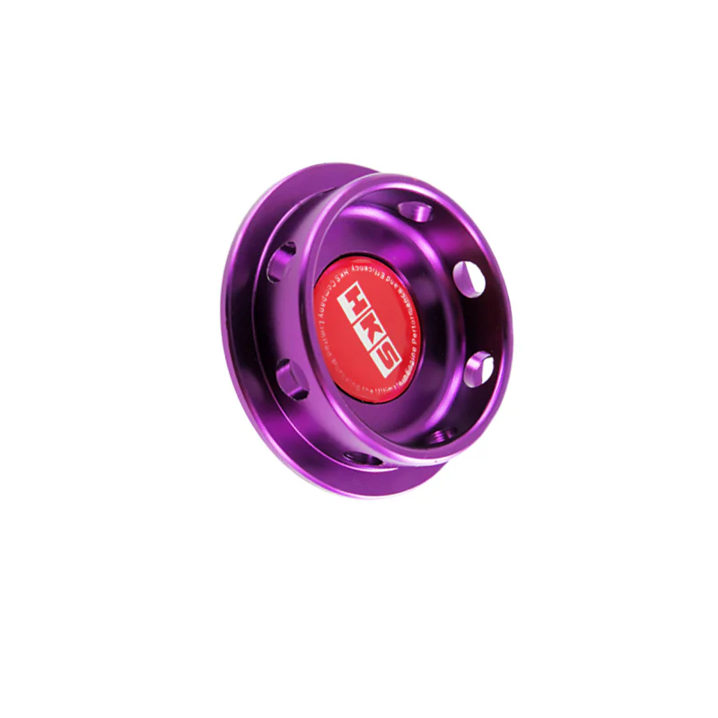 Purple HKS Engine Oil Fuel Filler Cap Cover Billet For Toyota Camry Corolla - Image 2
