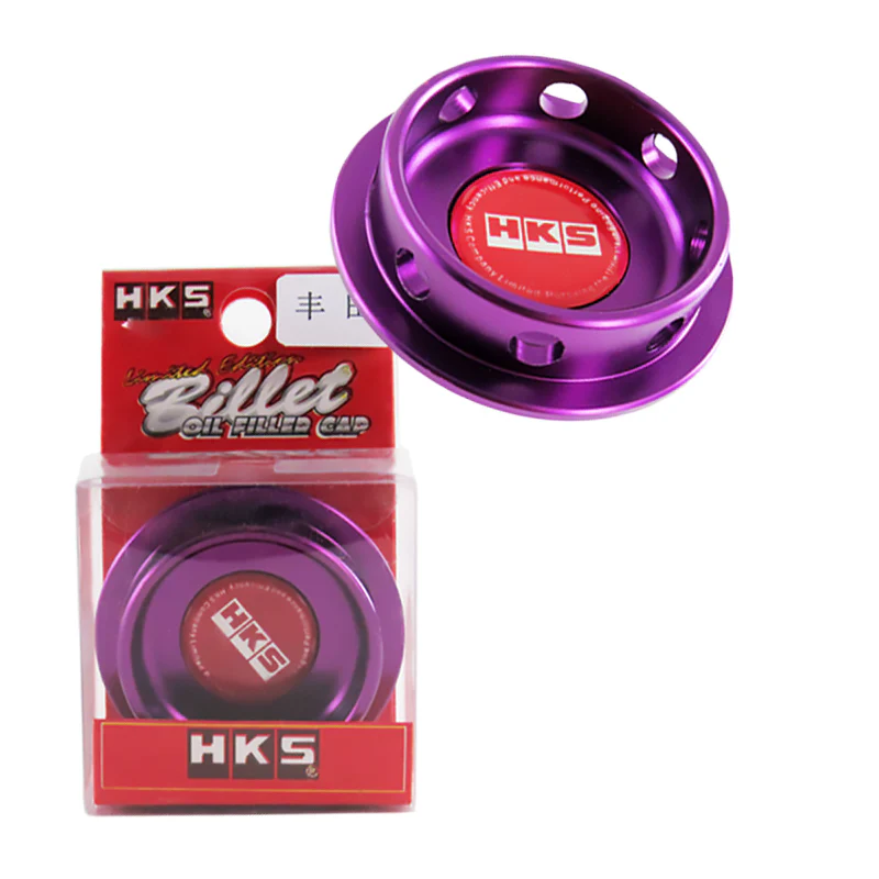 Purple HKS Engine Oil Fuel Filler Cap Cover Billet For Toyota Camry Corolla - Image 4