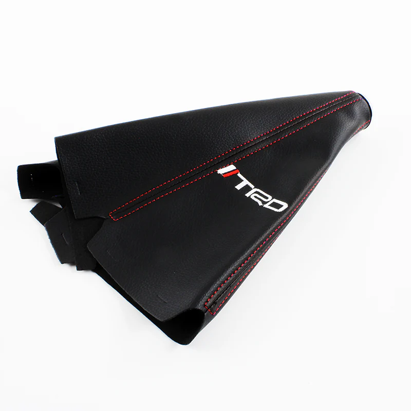 Toyota TRD Red Stitched Black PVC Leather Shifter Boot Cover - Image 2