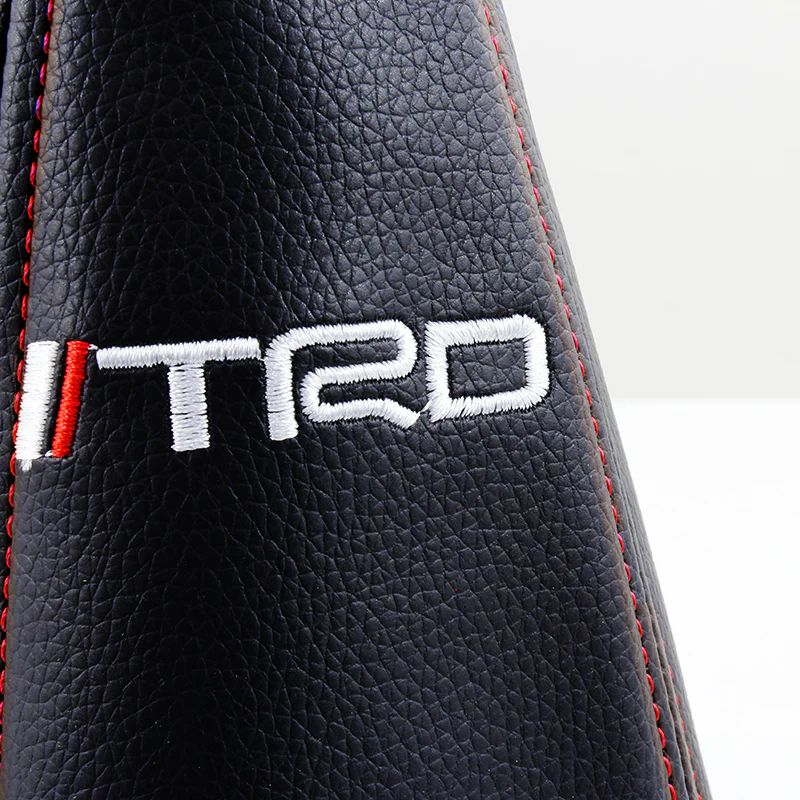 Toyota TRD Red Stitched Black PVC Leather Shifter Boot Cover - Image 3