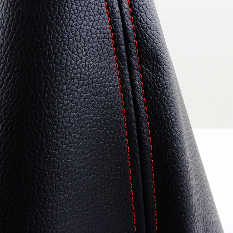 Toyota TRD Red Stitched Black PVC Leather Shifter Boot Cover - Image 5