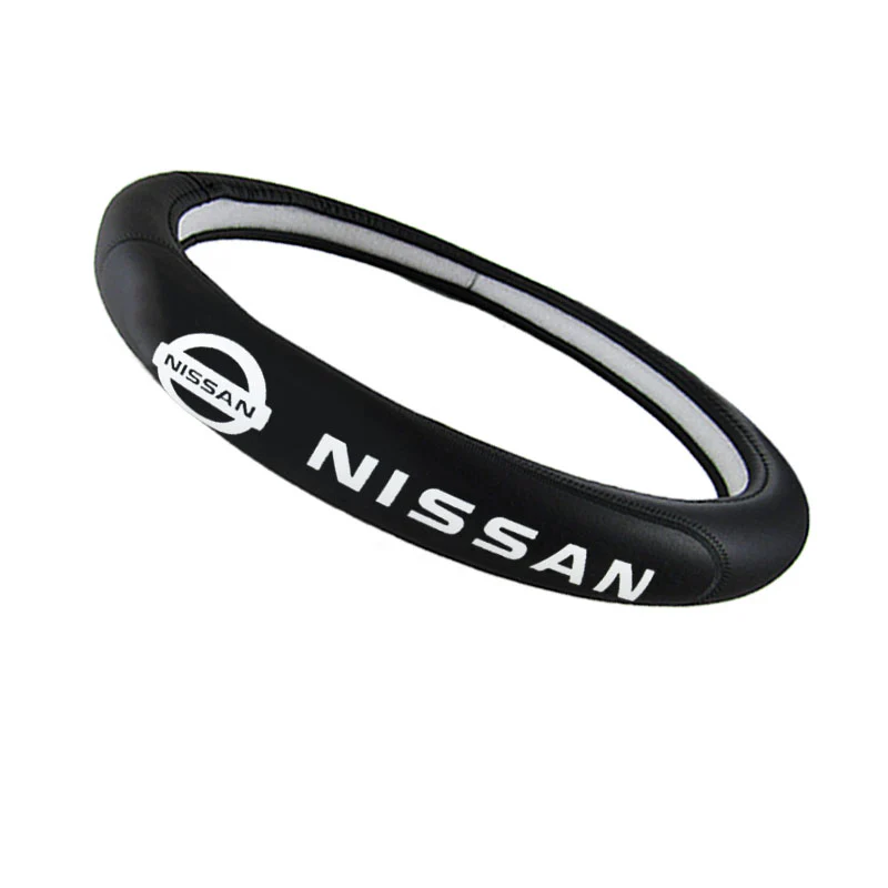 New Faux Quality Leather For NISSAN Black 15" Diameter Car Auto Steering Wheel Cover X1 - Image 3