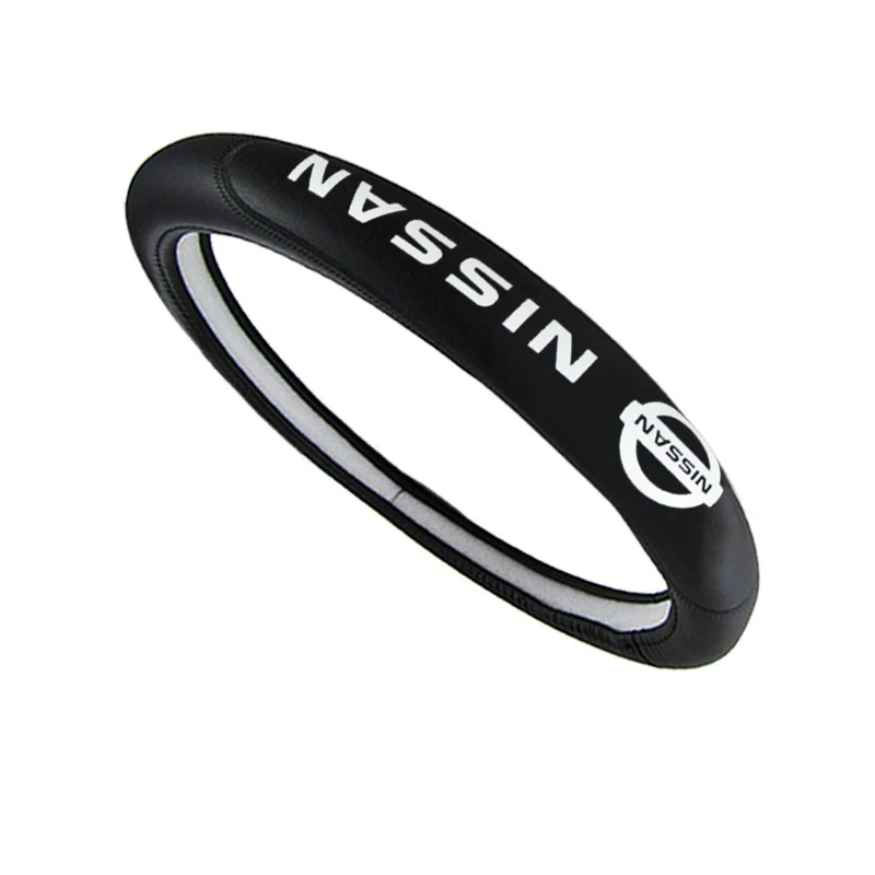 New Faux Quality Leather For NISSAN Black 15" Diameter Car Auto Steering Wheel Cover X1 - Image 6