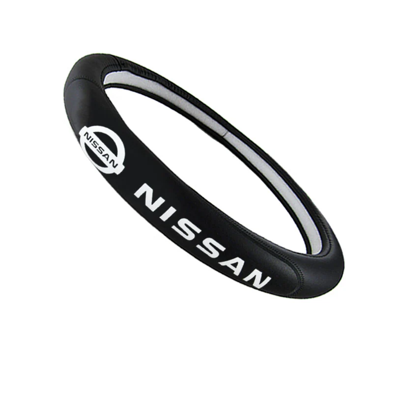 New Faux Quality Leather For NISSAN Black 15" Diameter Car Auto Steering Wheel Cover X1 - Image 7