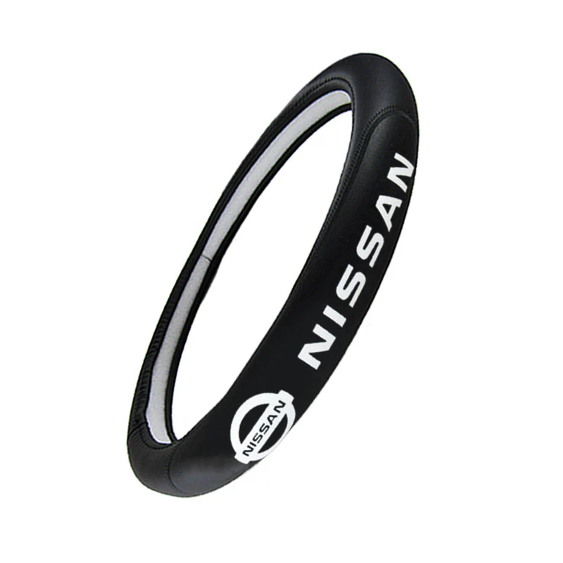 New Faux Quality Leather For NISSAN Black 15" Diameter Car Auto Steering Wheel Cover X1 - Image 8