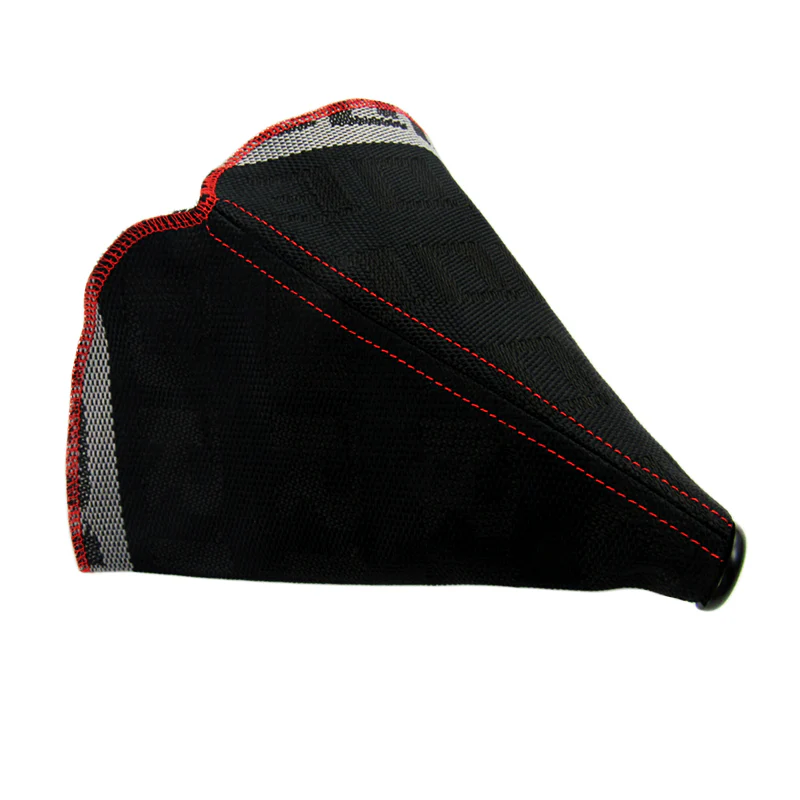 JDM Bride Racing Hyper Fabric shift knob Shifter Boot Cover MT/AT Red Stitches - Image 3