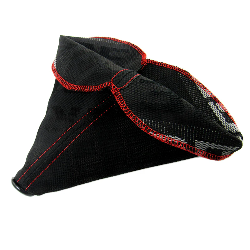 JDM Bride Racing Hyper Fabric shift knob Shifter Boot Cover MT/AT Red Stitches - Image 4