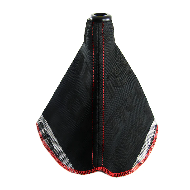 JDM Bride Racing Hyper Fabric shift knob Shifter Boot Cover MT/AT Red Stitches - Image 6