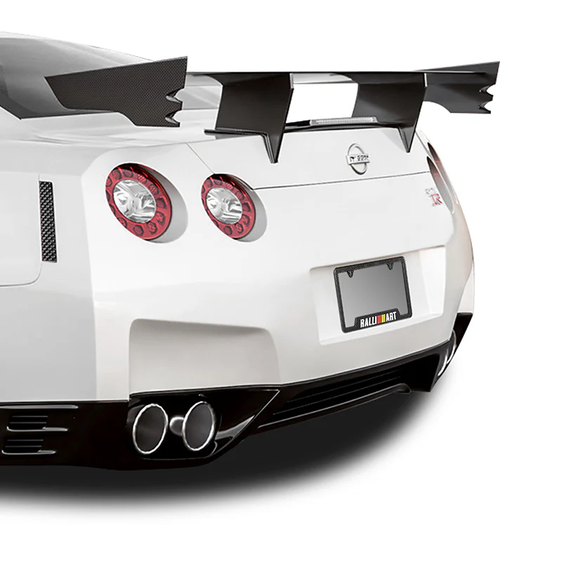 Ralliart 2 pcs Carbon Fiber Look High Quality ABS License Plate Frames with Caps Bolt Screw Set - Image 7