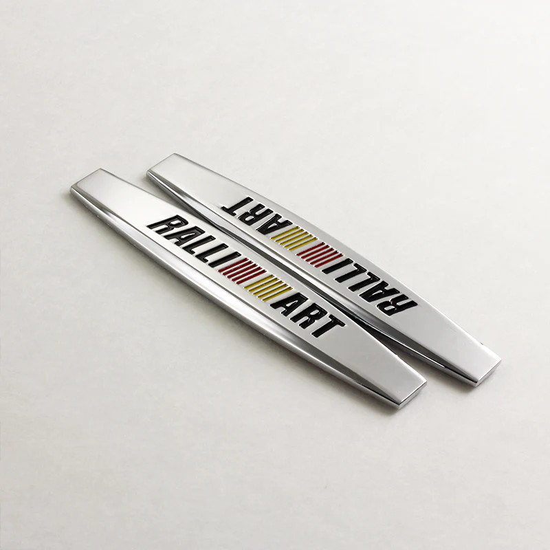 Mitsubishi Ralliart 3D Metal Emblem Sticker x2 - Image 2