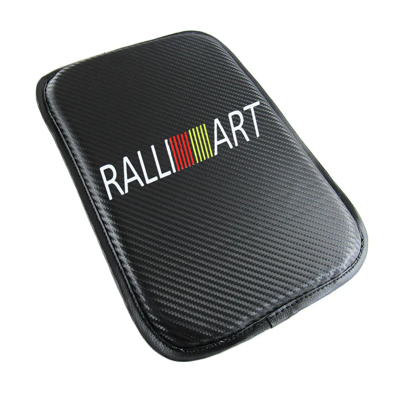 RALLIART Car Center Console Armrest Cushion Mat Pad Cover Stitched Embroidery Logo with Seat Belt Cover Set - Image 2