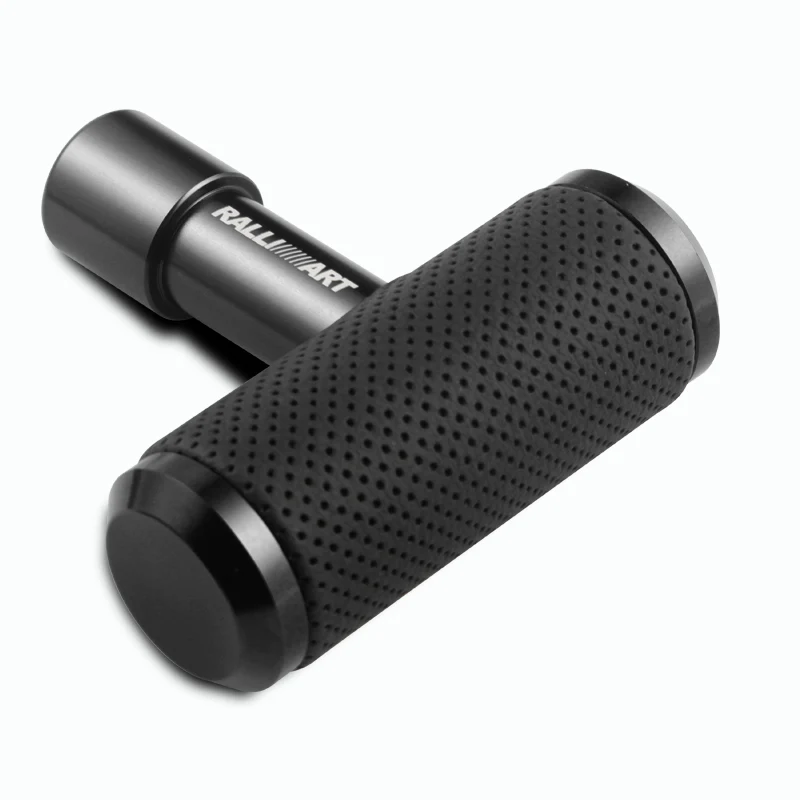RALLIART Leather Car Shift Knob Aircraft Joystick Transmission Racing Gear Black - Image 3