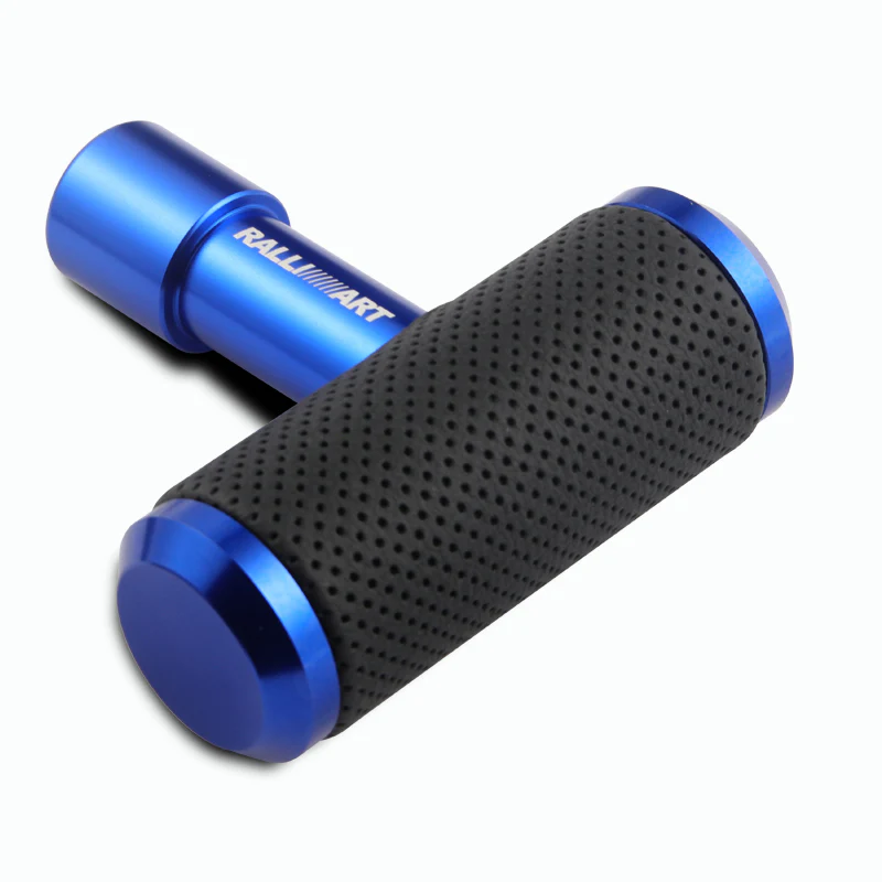 RALLIART Leather Car Shift Knob Aircraft Joystick Transmission Racing Gear Blue - Image 3