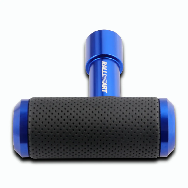 RALLIART Leather Car Shift Knob Aircraft Joystick Transmission Racing Gear Blue - Image 5