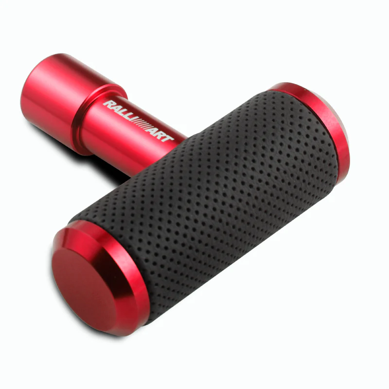 RALLIART Leather Car Shift Knob Aircraft Joystick Transmission Racing Gear Red - Image 3