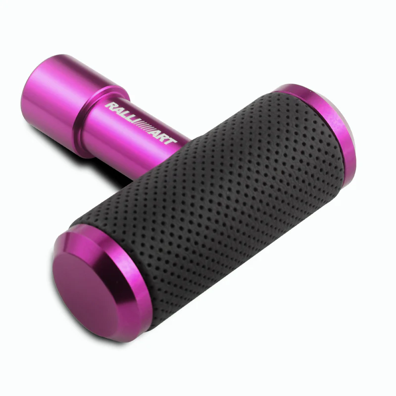 RALLIART Leather Shift Knob Aircraft Joystick Transmission Racing Gear Purple - Image 3