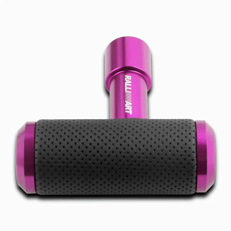 RALLIART Leather Shift Knob Aircraft Joystick Transmission Racing Gear Purple - Image 4