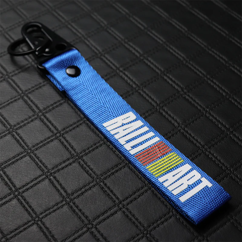 Mitsubishi Ralliart Blue Keychain with Metal Key Ring - Image 2