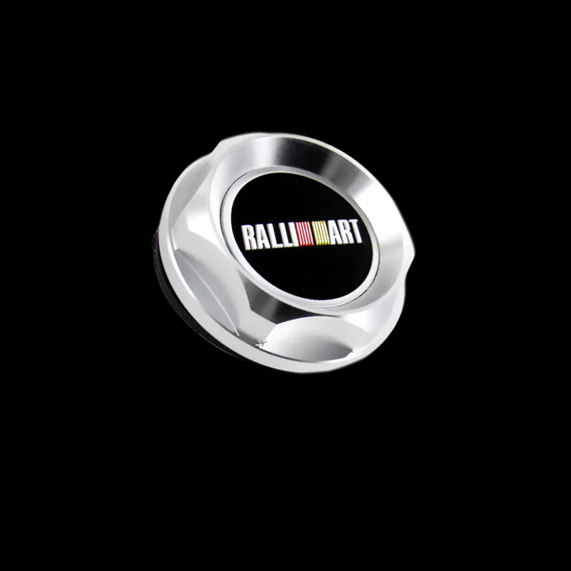 Ralliart SILVER Racing Engine Oil Cap Oil Fuel Filler Cover Cap For Mitsubishi - Image 2