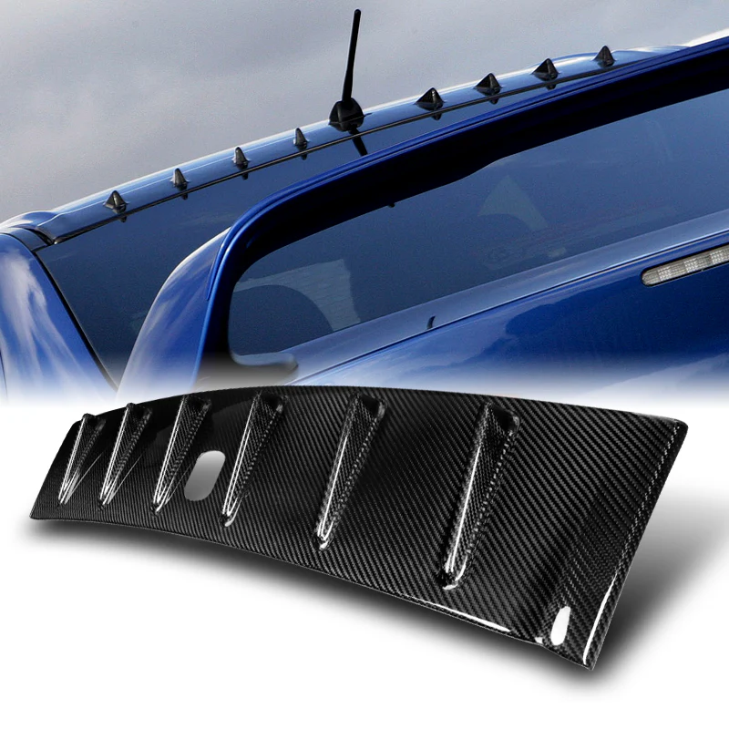 Real Carbon Fiber Rear Roof Vortex Generator Spoiler Wing For 2008-2015 Mitsubishi Lancer Evolution 10 W/Antenna Base -Shark Fin Style - Image 6