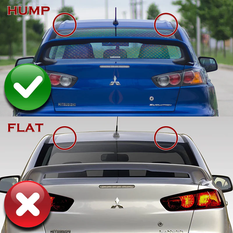 Real Carbon Fiber Rear Roof Vortex Generator Spoiler Wing For 2008-2015 Mitsubishi Lancer Evolution 10 W/Antenna Base -Shark Fin Style - Image 8