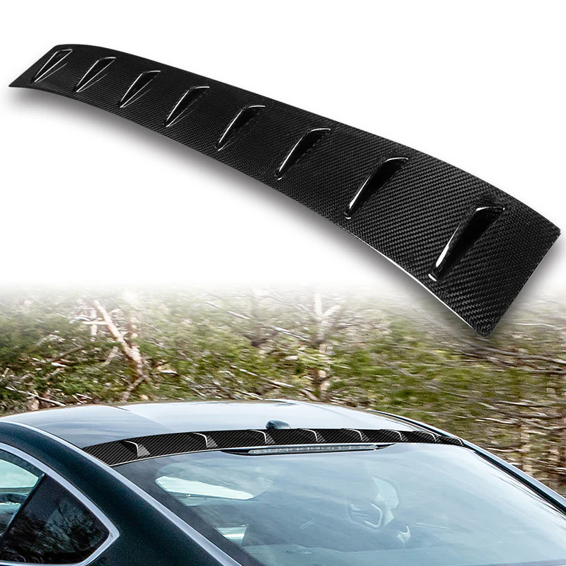 Real Carbon Fiber Rear Roof Vortex Generator Spoiler Wing For 2015-2023 Ford Mustang Coupe -Shark Fin Style - Image 5
