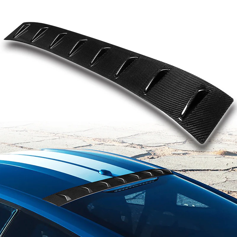 Real Carbon Fiber Rear Roof Vortex Generator Spoiler Wing For 2015-2023 Ford Mustang Coupe -Shark Fin Style - Image 6