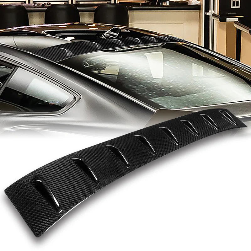 Real Carbon Fiber Rear Roof Vortex Generator Spoiler Wing For 2015-2023 Ford Mustang Coupe -Shark Fin Style - Image 7