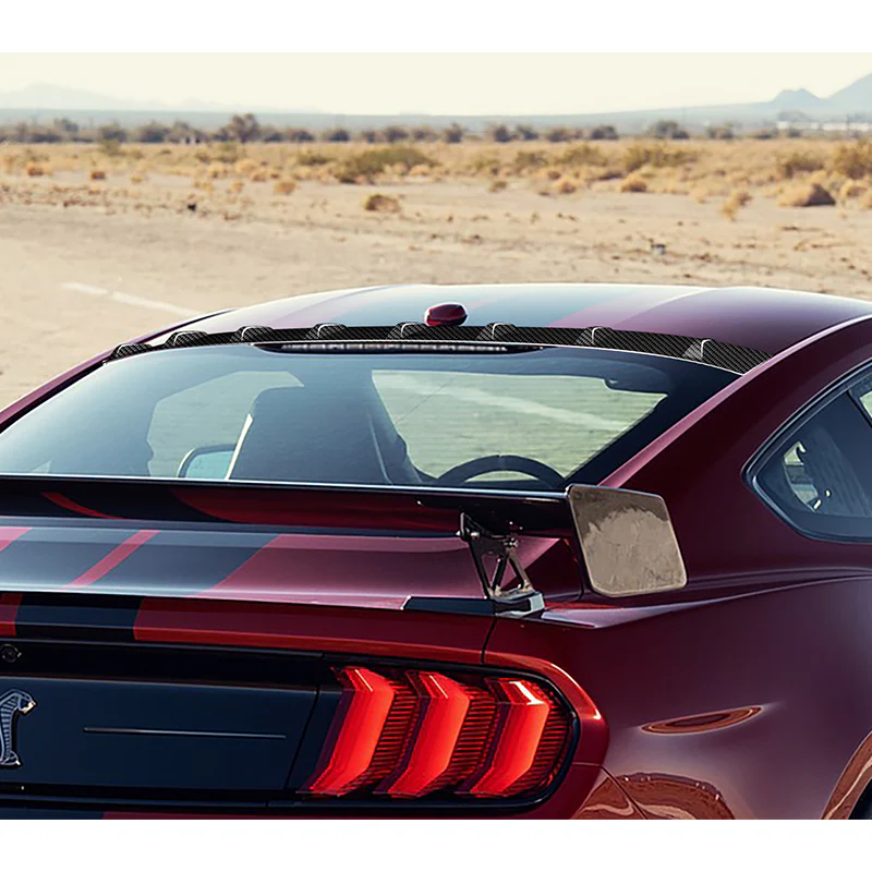Real Carbon Fiber Rear Roof Vortex Generator Spoiler Wing For 2015-2023 Ford Mustang Coupe -Shark Fin Style - Image 8