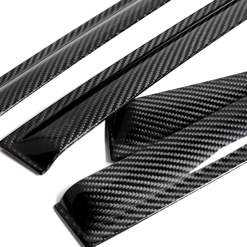 Real Carbon Fiber Tape On Side Window Sun Shield Rain Guard Visor For 2011 - 2021 Dodge Charger 4PCS - Image 3