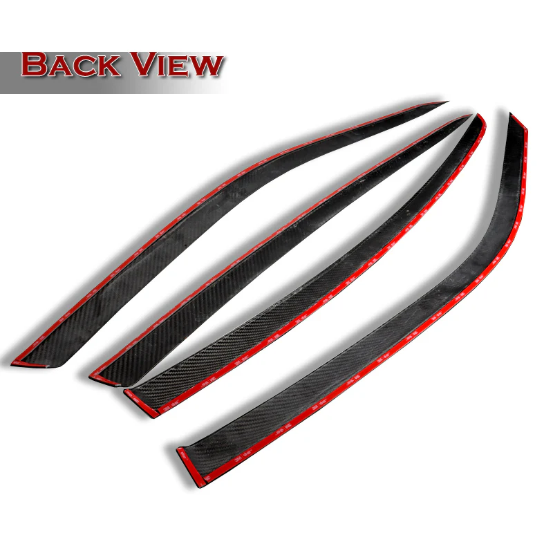 Real Carbon Fiber Tape On Side Window Sun Shield Rain Guard Visor For 2011 - 2021 Dodge Charger 4PCS - Image 4