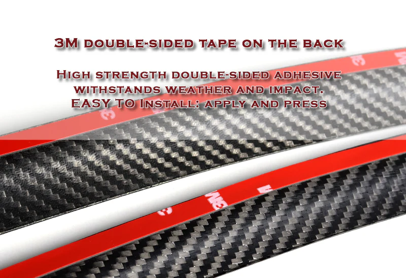 Real Carbon Fiber Tape On Side Window Sun Shield Rain Guard Visor For 2015 - 2020 Ford Mustang 2-DR/Coupe - Image 3