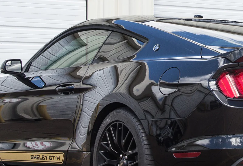 Real Carbon Fiber Tape On Side Window Sun Shield Rain Guard Visor For 2015 - 2020 Ford Mustang 2-DR/Coupe - Image 4
