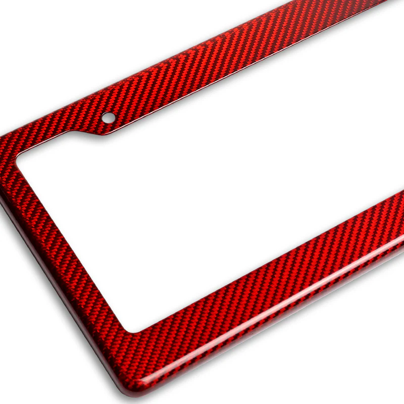 Real Red Carbon Fiber Type-2 Universal License 2 Holes Plate Frame Cover USA/CAN -1 PCS - Image 3