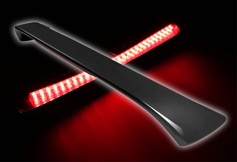 Rear Trunk Lip Spoiler Wing For 1996-2000 Honda Civic Coupe 2-Door With LED Brake Light -ABS Painted Black - Image 4