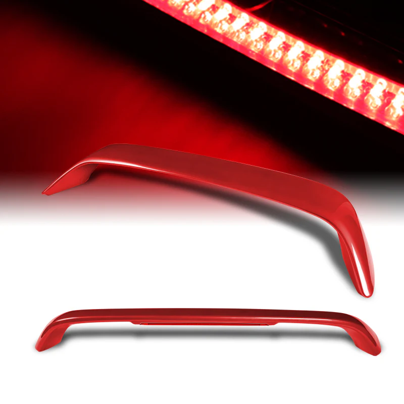 Rear Trunk Lip Spoiler Wing For 1996-2000 Honda Civic Coupe 2-Door With LED Brake Light -ABS Painted Red - Image 6