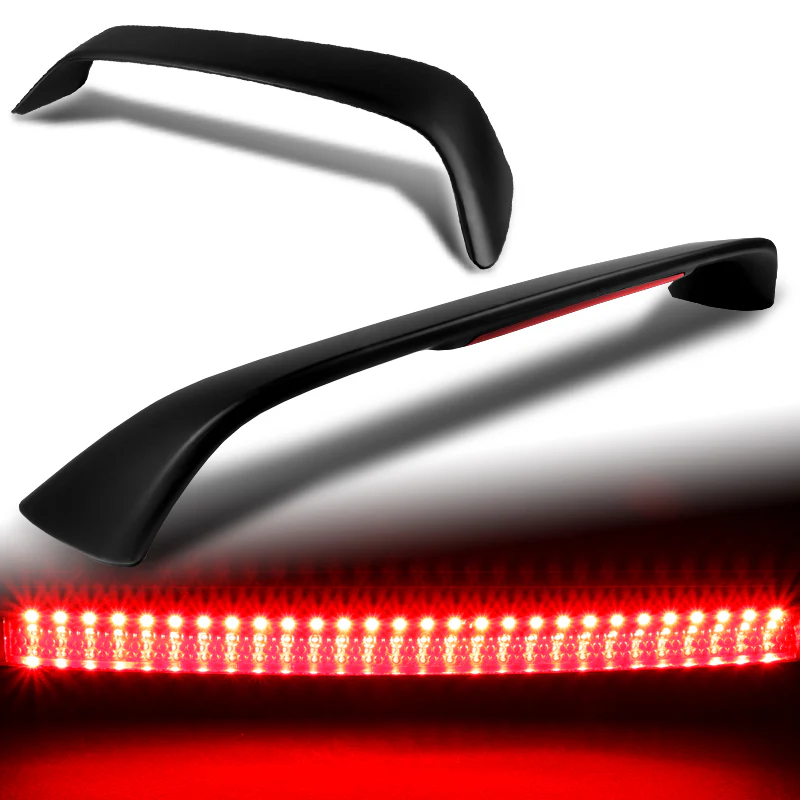 Rear Trunk Lip Spoiler Wing For 1996-2000 Honda Civic Coupe 2-Door With LED Brake Light -ABS Unpainted Matte Black - Image 5