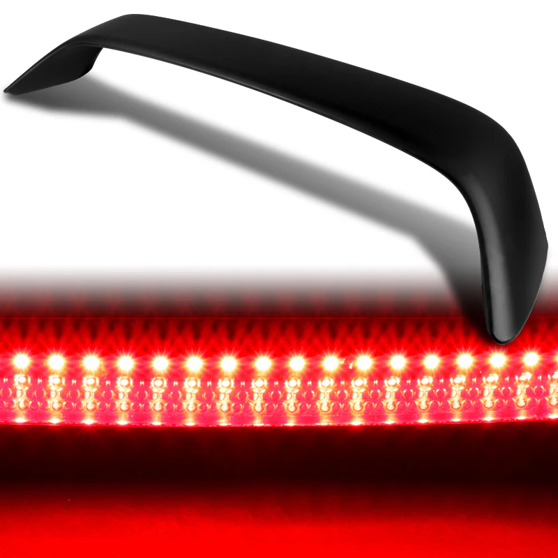 Rear Trunk Lip Spoiler Wing For 1996-2000 Honda Civic Coupe 2-Door With LED Brake Light -ABS Unpainted Matte Black - Image 6