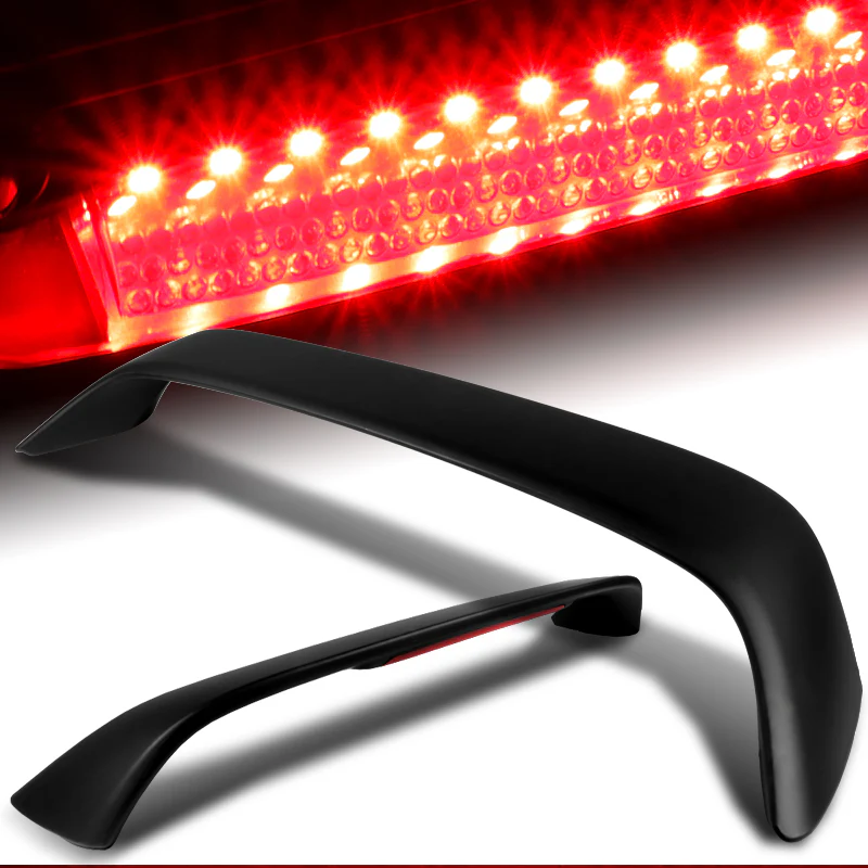 Rear Trunk Lip Spoiler Wing For 1996-2000 Honda Civic Coupe 2-Door With LED Brake Light -ABS Unpainted Matte Black - Image 7