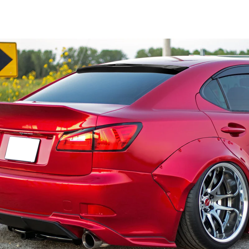 Rear Window Roof Visor Wing Spoiler For 2006-2013 Lexus IS250 / IS350 / IS F -Black Acrylic - Image 5