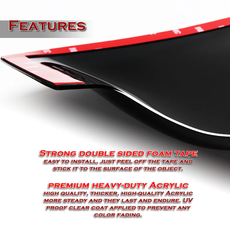 Rear Window Roof Visor Wing Spoiler For 2014-2021 Infiniti Q50 -Black ABS - Image 3