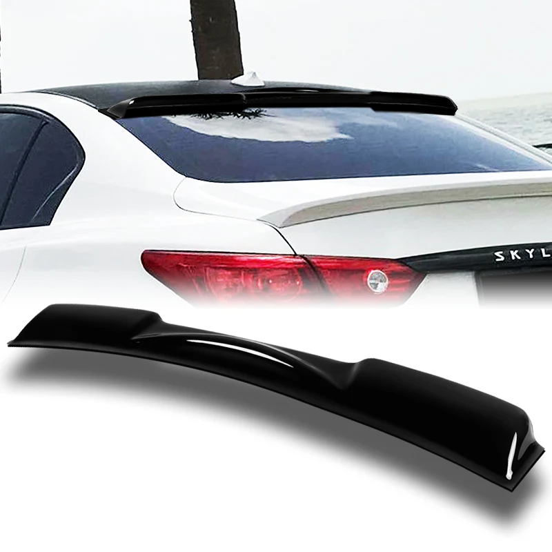 Rear Window Roof Visor Wing Spoiler For 2014-2021 Infiniti Q50 -Black ABS - Image 6
