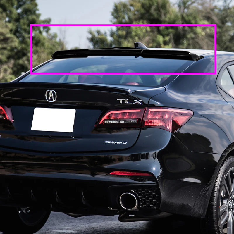 Rear Window Roof Visor Wing Spoiler For 2015-2020 Acura TLX -Black ABS - Image 7