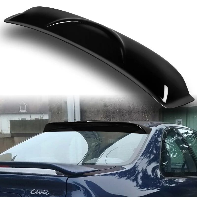 Rear Window Roof Visor Wing Spoiler For 1992-1995 Honda Civic 2-DR / Coupe -Black ABS - Image 6