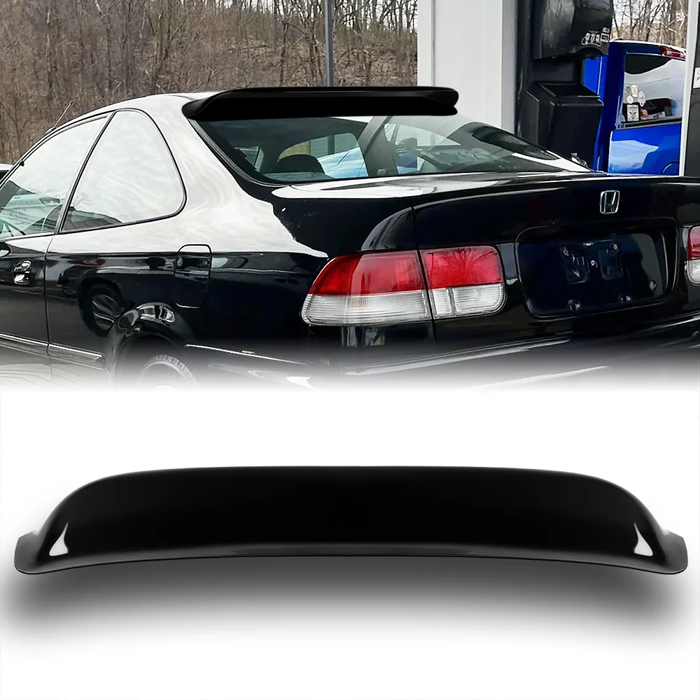 Rear Window Roof Visor Wing Spoiler For 1996 - 2000 Honda Civic 2DR / Coupe -Black ABS - Image 6